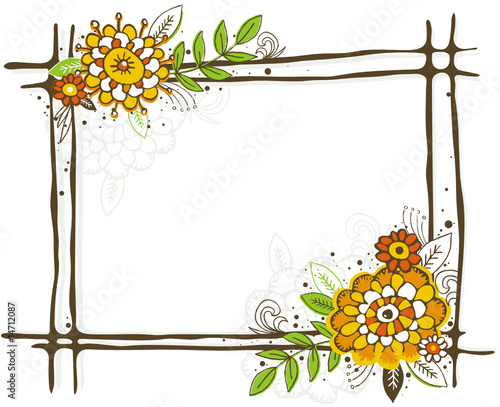 flower frame clipart. hand draw frame with flowers