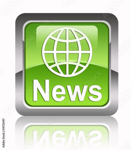 news icon image. quot;NEWSquot; square glossy icon