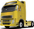 Yellow truck on the road. Vector illustration Yellow truck on the road. Vector illustration