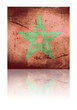 grunge flag of morocco with shadow