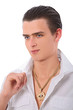 young man in white shirt