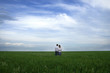 Two loving people at meadow(spring time)