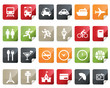 Internet and Travel Icon Set. Tag and Label Style Internet and Travel Icon Set. Tag and Label Style