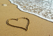 Heart on beach