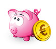 Cochon tirelire et économies euro Cochon tirelire et économies euro