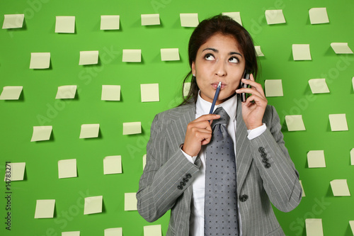 Photo: girl in studio and many postit girl in studio and many postit