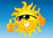 cartoon sun in sunglasses
