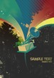 gramophone with colorful background