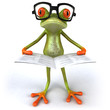 Grenouille avec un journal