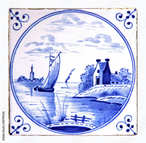 Blue  White Tiles on Photo  Antique Dutch Delft Blue   White Tile Dating Circa 1812    Drob