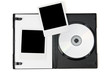 Open DVD case and instant photo prints