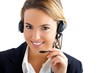 young girl in call center service