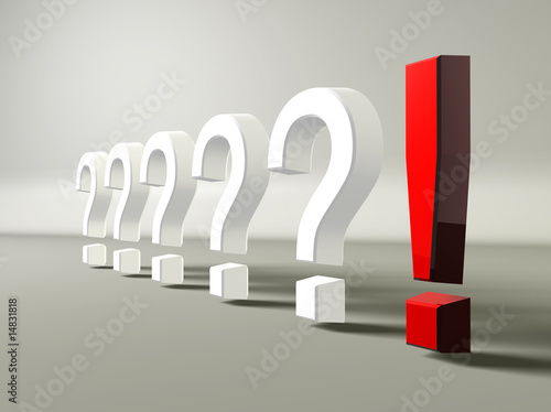 Illustration: Frage? Antwort! Frage? Antwort!