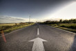Country Asphalt road in strong flare