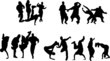 Crowd of young people dancing