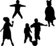 Silhouette of boys and girls