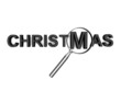 christmas text with magnifying glass christmas text with magnifying glass