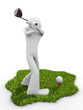 Illustration: Moment before tee stroke, starting golf match Moment before tee stroke, starting golf match