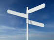 Foto: Three way blank white sign Three way blank white sign