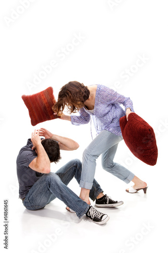 Photo: Angry couple yelling at each other Angry couple yelling at each other