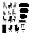 Silhouettes of furniture vector illustration Silhouettes of furniture vector illustration