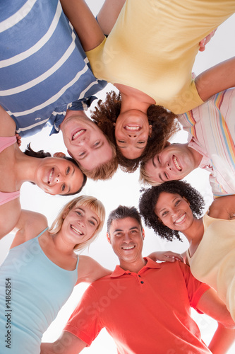 Photo: circle of happy friends circle of happy friends