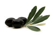 black olives on white background
