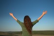 woman with arms wide open woman with arms wide open