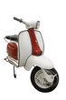 Vintage red and white scooter (path included) Vintage red and white scooter (path included)