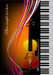 Piano with violin. Vector colored illustration. Cover for book