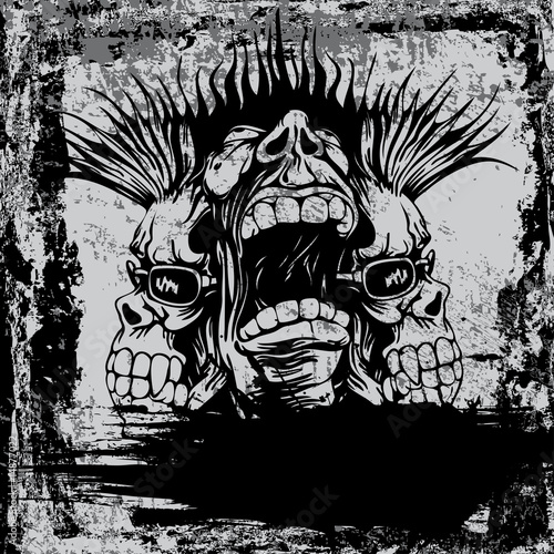 Illustration: background with punk musician background with punk musician