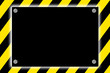Striped caution hazard sign