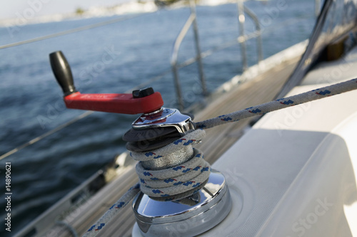 Photo: Sailing winch, close-up Sailing winch, close-up