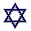 Blue with chrome frame Judaism religious symbol