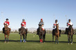 Polo Players and Referee mounted on horses on field