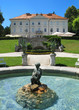 Tivoli Castle and fountain vertical view Slovenia Ljubljana