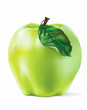 Vector Green Apple With Drops Isolated On White Vector Green Apple With Drops Isolated On White