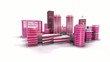 Animation ville rose mauve 3D Animation ville rose mauve 3D