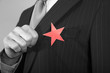 Businessman with Red Star on Suit