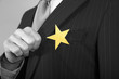 Businessmen with Golden Star on Suit
