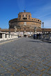 Paved bridge leading to Castel Sant'Angelo in Rome.