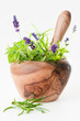 Pestle & Mortar With Herbs