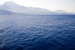 blue waves of Mediterranean on a background mountains blue waves of Mediterranean on a background mountains