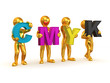 Men with CMYK letters Men with CMYK letters