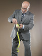 Businessman Peeling Apple