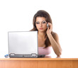 Pretty secretary with phone