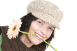 Young woman with flower