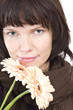 Young woman with flowers