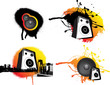 black and ornage urban music set of 4 graphics black and ornage urban music set of 4 graphics