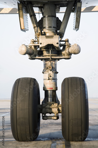 Photo: Airplane wheel, close-up Airplane wheel, close-up